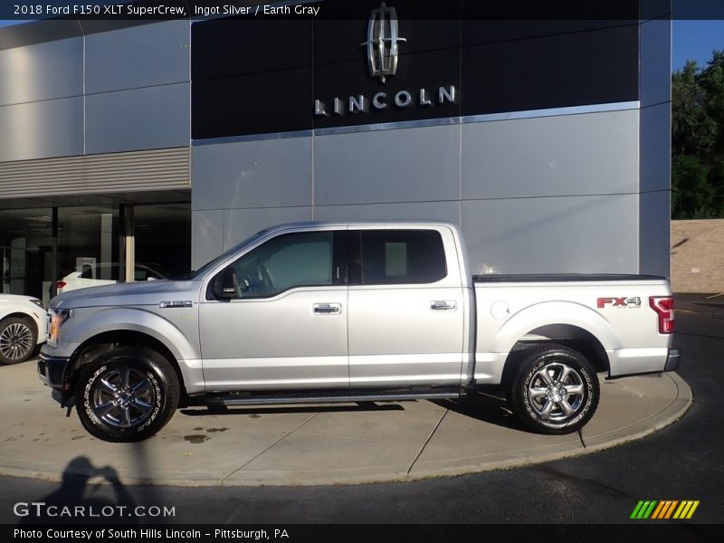 Ingot Silver / Earth Gray 2018 Ford F150 XLT SuperCrew