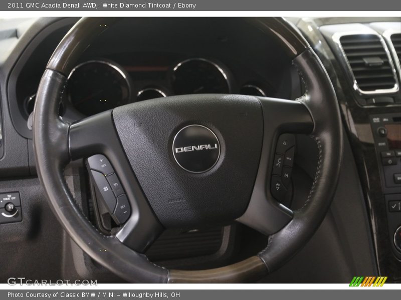 White Diamond Tintcoat / Ebony 2011 GMC Acadia Denali AWD