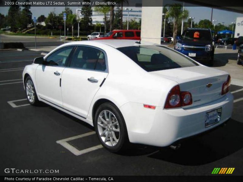 Summit White / Ebony/Brick 2009 Chevrolet Malibu LTZ Sedan