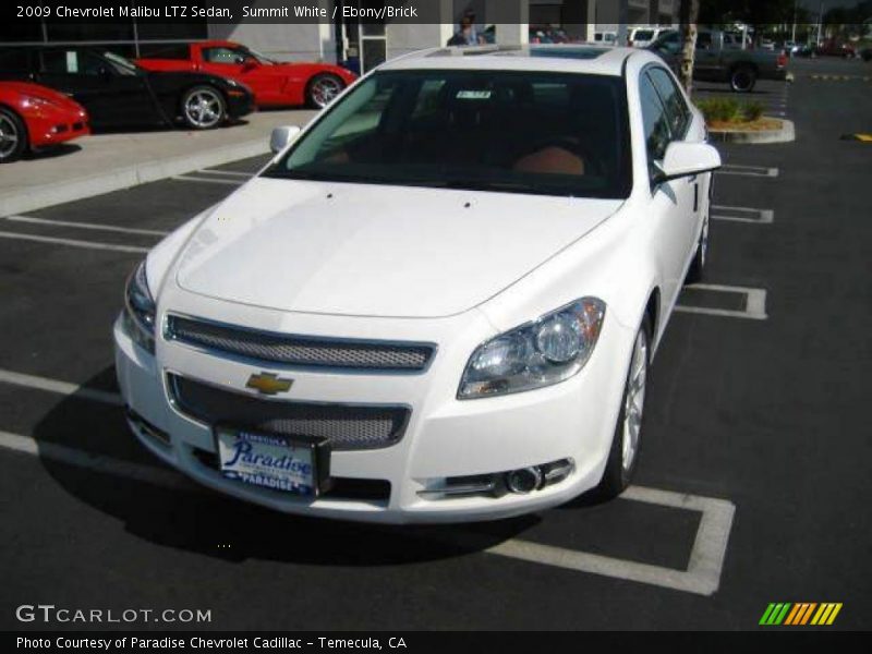 Summit White / Ebony/Brick 2009 Chevrolet Malibu LTZ Sedan