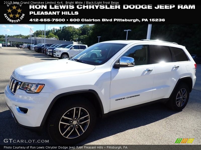 Bright White / Black/Light Frost Beige 2017 Jeep Grand Cherokee Limited 4x4