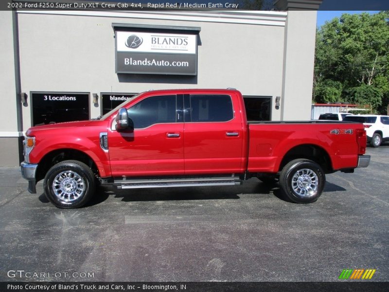 Rapid Red / Medium Earth Gray 2022 Ford F250 Super Duty XLT Crew Cab 4x4
