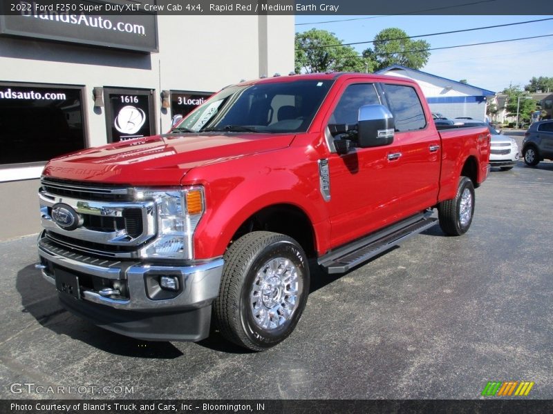 Rapid Red / Medium Earth Gray 2022 Ford F250 Super Duty XLT Crew Cab 4x4