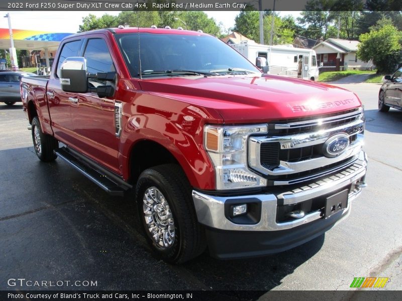 Rapid Red / Medium Earth Gray 2022 Ford F250 Super Duty XLT Crew Cab 4x4