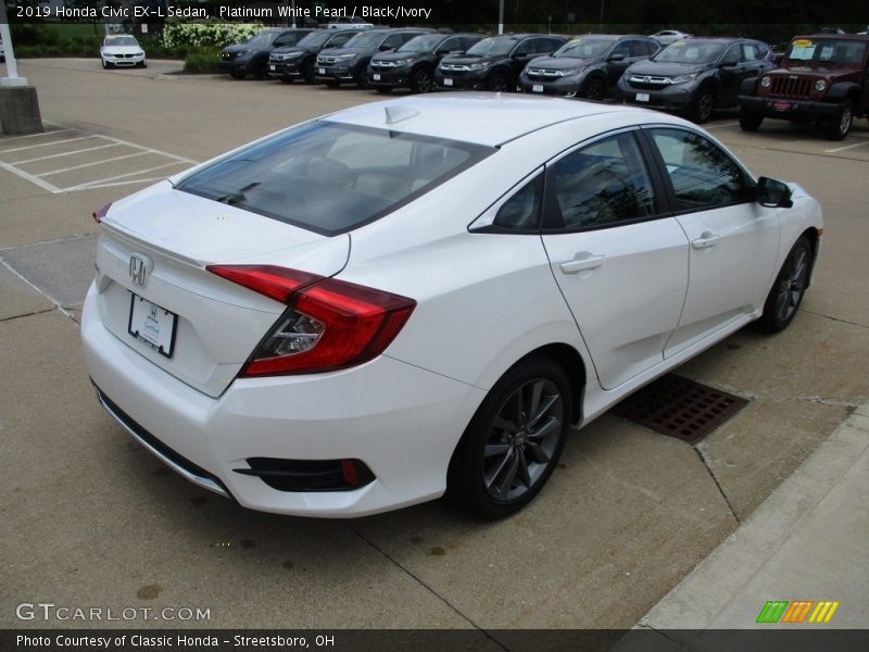 Platinum White Pearl / Black/Ivory 2019 Honda Civic EX-L Sedan