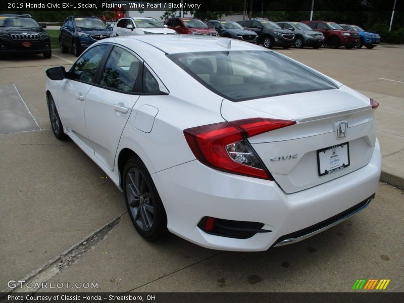 Platinum White Pearl / Black/Ivory 2019 Honda Civic EX-L Sedan