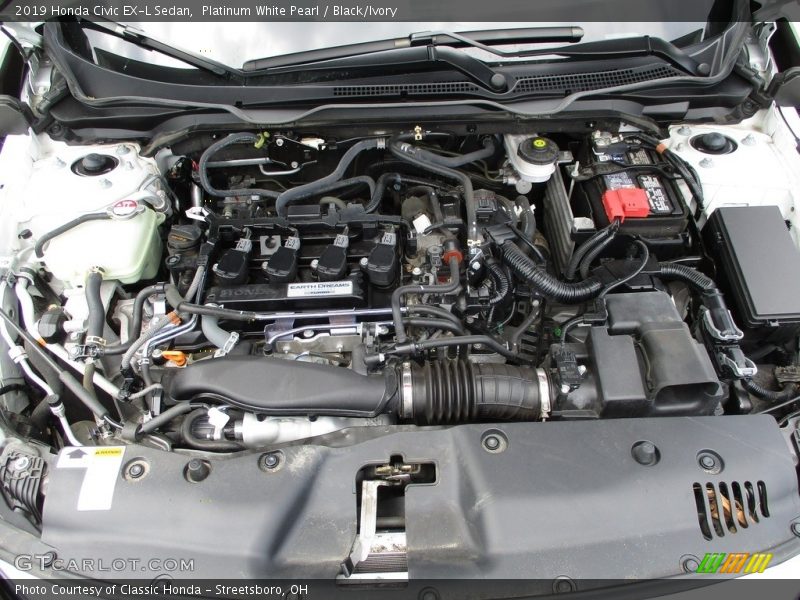 Platinum White Pearl / Black/Ivory 2019 Honda Civic EX-L Sedan