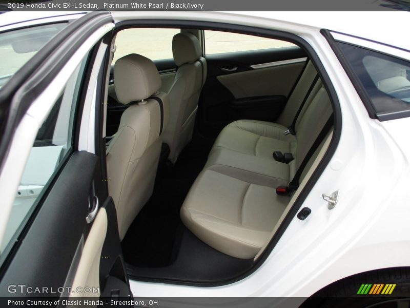 Platinum White Pearl / Black/Ivory 2019 Honda Civic EX-L Sedan
