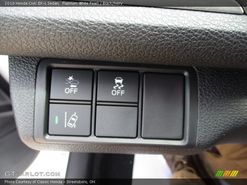 Platinum White Pearl / Black/Ivory 2019 Honda Civic EX-L Sedan