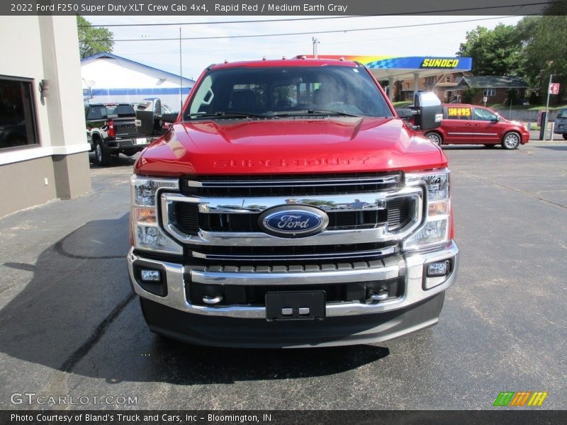 Rapid Red / Medium Earth Gray 2022 Ford F250 Super Duty XLT Crew Cab 4x4