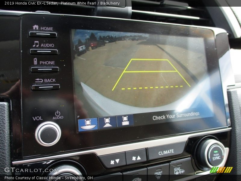 Platinum White Pearl / Black/Ivory 2019 Honda Civic EX-L Sedan