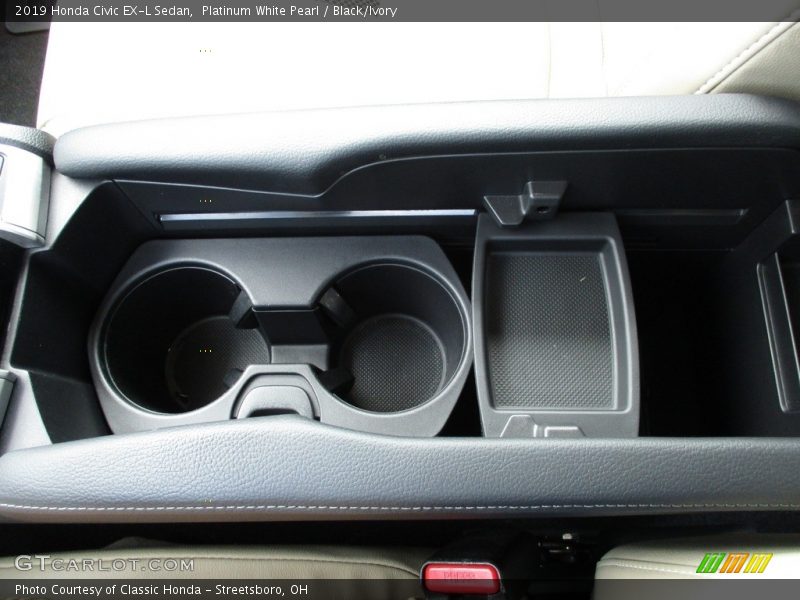 Platinum White Pearl / Black/Ivory 2019 Honda Civic EX-L Sedan