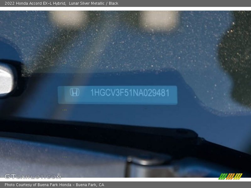 Lunar Silver Metallic / Black 2022 Honda Accord EX-L Hybrid