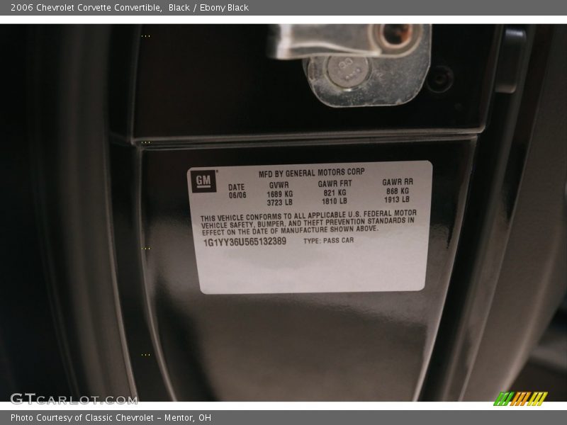 Black / Ebony Black 2006 Chevrolet Corvette Convertible