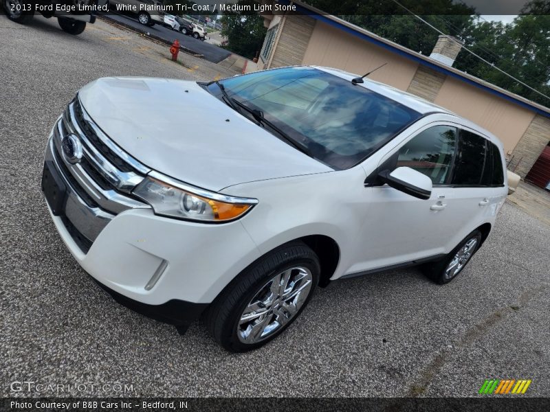 White Platinum Tri-Coat / Medium Light Stone 2013 Ford Edge Limited