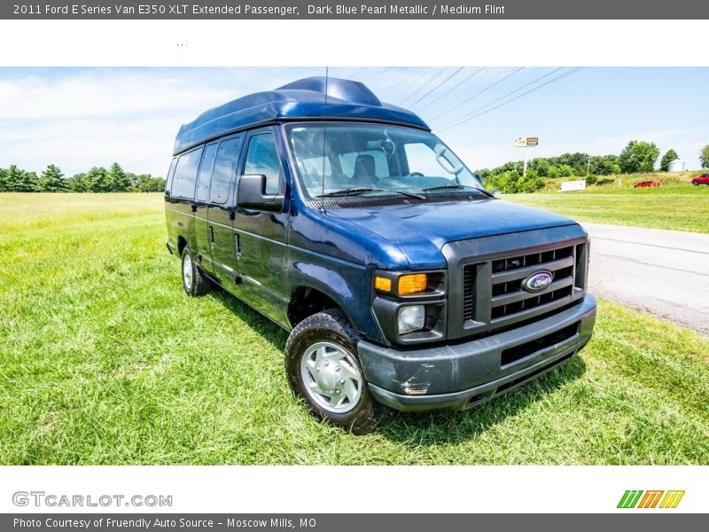 Dark Blue Pearl Metallic / Medium Flint 2011 Ford E Series Van E350 XLT Extended Passenger