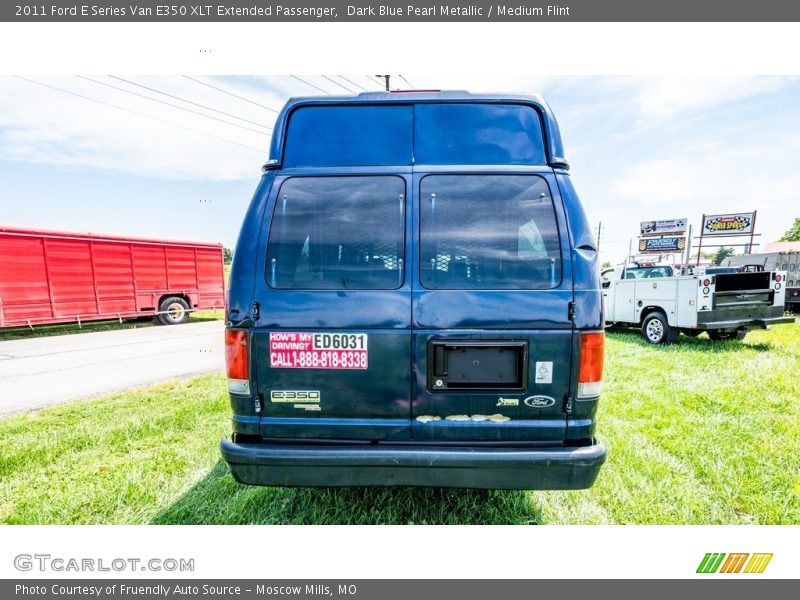 Dark Blue Pearl Metallic / Medium Flint 2011 Ford E Series Van E350 XLT Extended Passenger