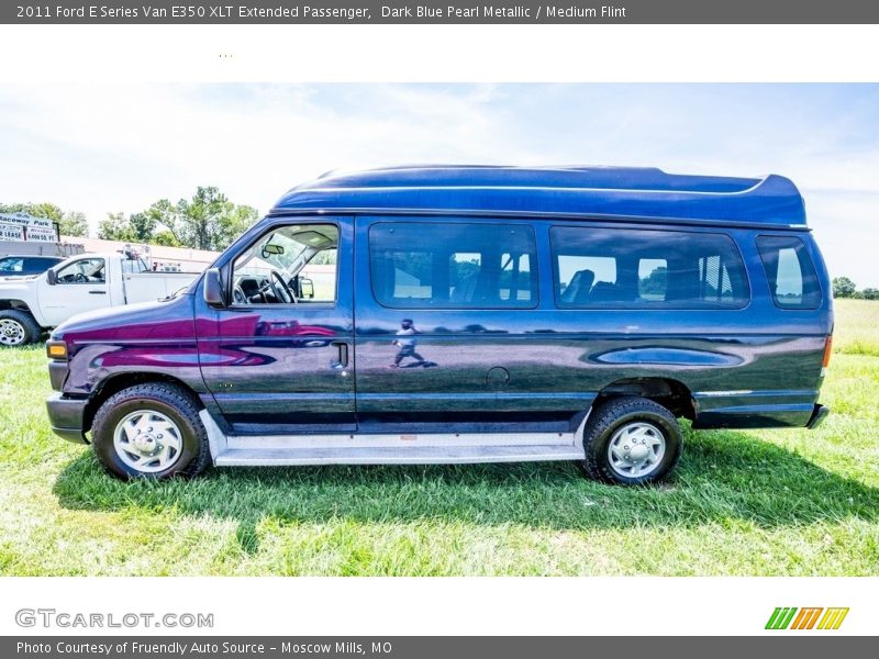 Dark Blue Pearl Metallic / Medium Flint 2011 Ford E Series Van E350 XLT Extended Passenger