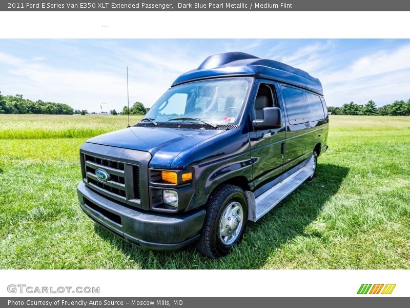 Dark Blue Pearl Metallic / Medium Flint 2011 Ford E Series Van E350 XLT Extended Passenger