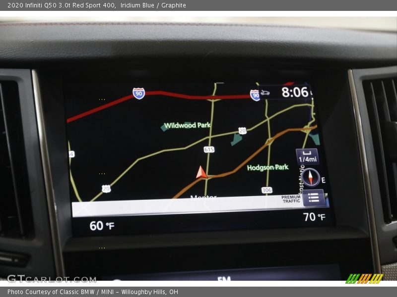 Navigation of 2020 Q50 3.0t Red Sport 400