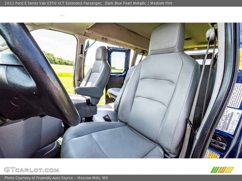 Dark Blue Pearl Metallic / Medium Flint 2011 Ford E Series Van E350 XLT Extended Passenger