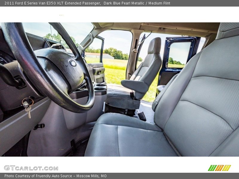 Dark Blue Pearl Metallic / Medium Flint 2011 Ford E Series Van E350 XLT Extended Passenger