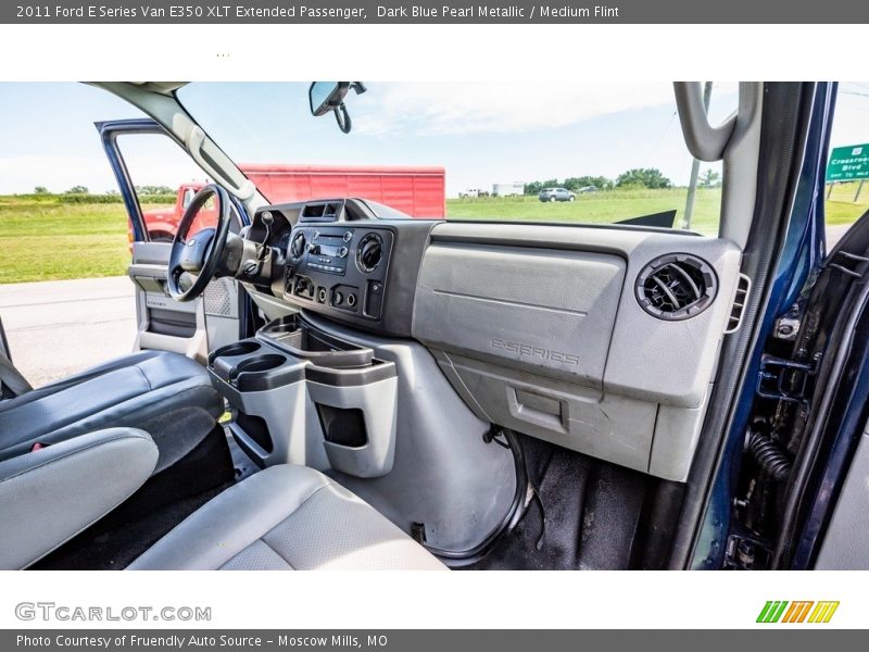 Dark Blue Pearl Metallic / Medium Flint 2011 Ford E Series Van E350 XLT Extended Passenger