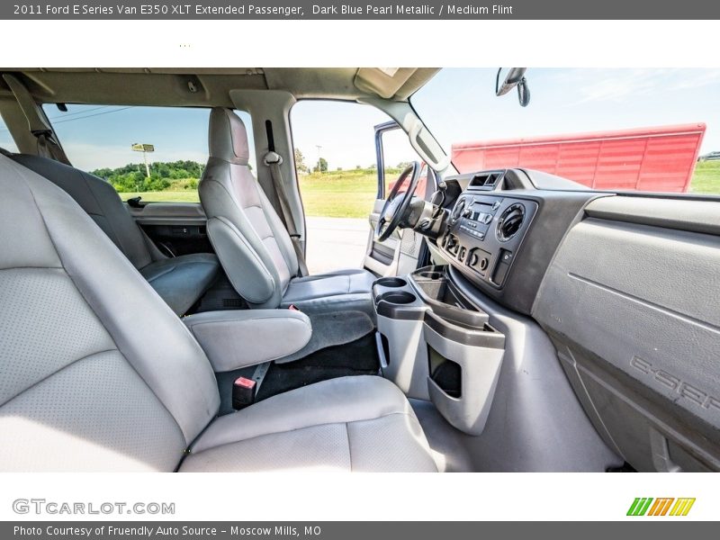 Dark Blue Pearl Metallic / Medium Flint 2011 Ford E Series Van E350 XLT Extended Passenger