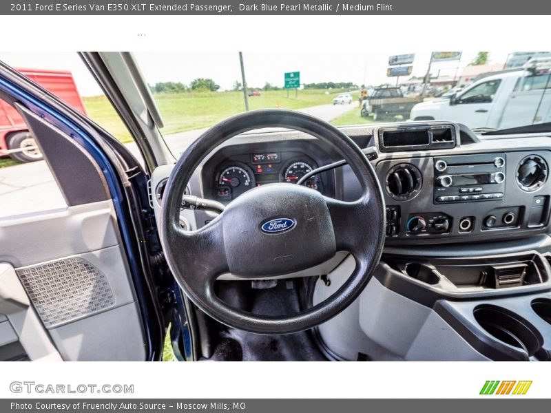Dark Blue Pearl Metallic / Medium Flint 2011 Ford E Series Van E350 XLT Extended Passenger