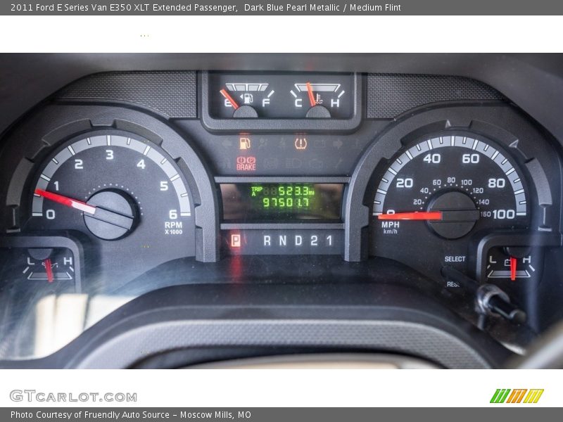 Dark Blue Pearl Metallic / Medium Flint 2011 Ford E Series Van E350 XLT Extended Passenger