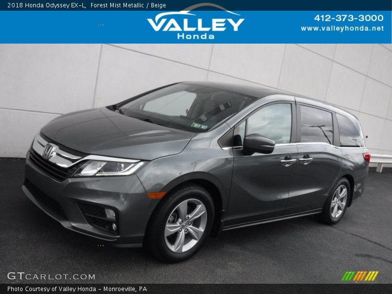 Forest Mist Metallic / Beige 2018 Honda Odyssey EX-L
