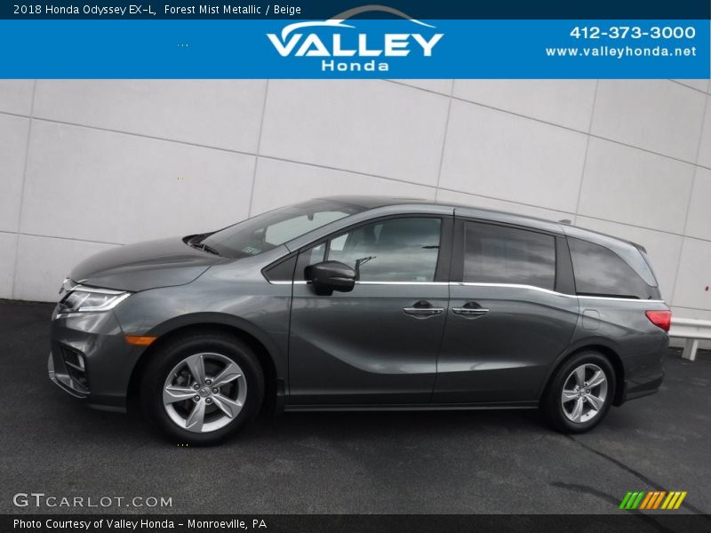Forest Mist Metallic / Beige 2018 Honda Odyssey EX-L