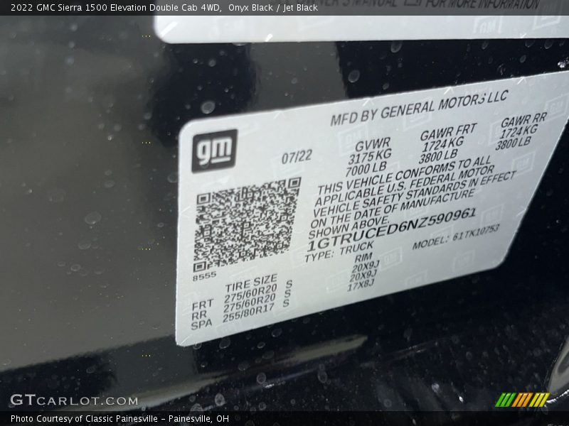 Onyx Black / Jet Black 2022 GMC Sierra 1500 Elevation Double Cab 4WD
