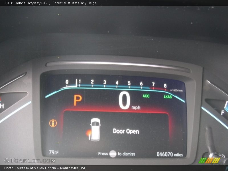Forest Mist Metallic / Beige 2018 Honda Odyssey EX-L