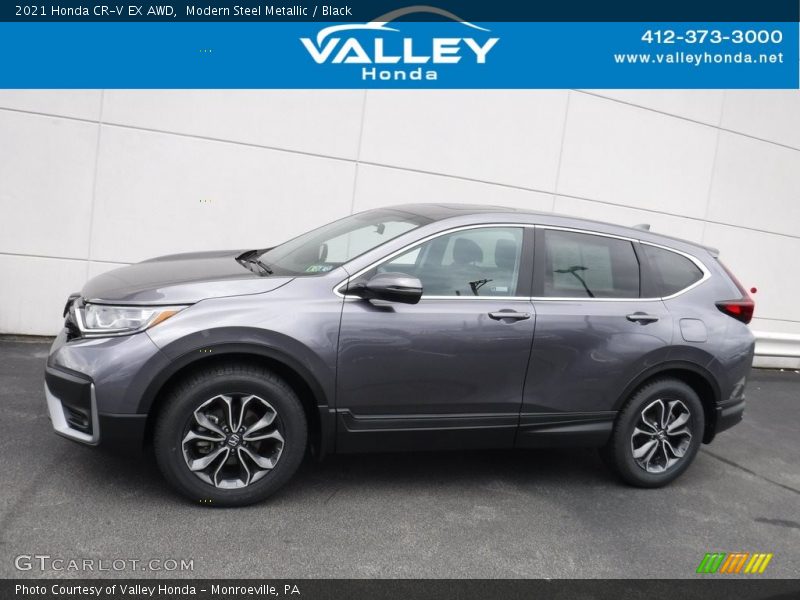 Modern Steel Metallic / Black 2021 Honda CR-V EX AWD