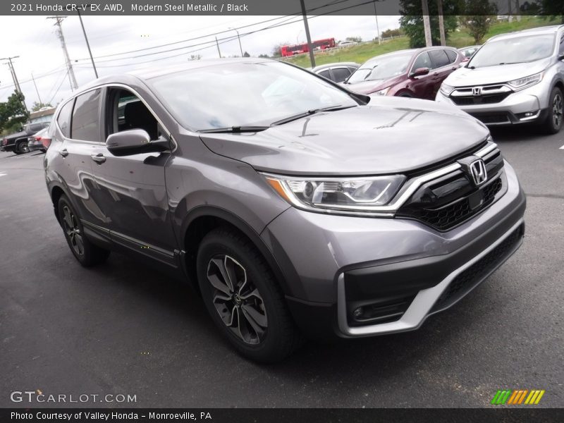 Modern Steel Metallic / Black 2021 Honda CR-V EX AWD