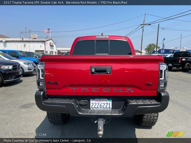 Barcelona Red Metallic / TRD Pro Black/Red 2017 Toyota Tacoma SR5 Double Cab 4x4