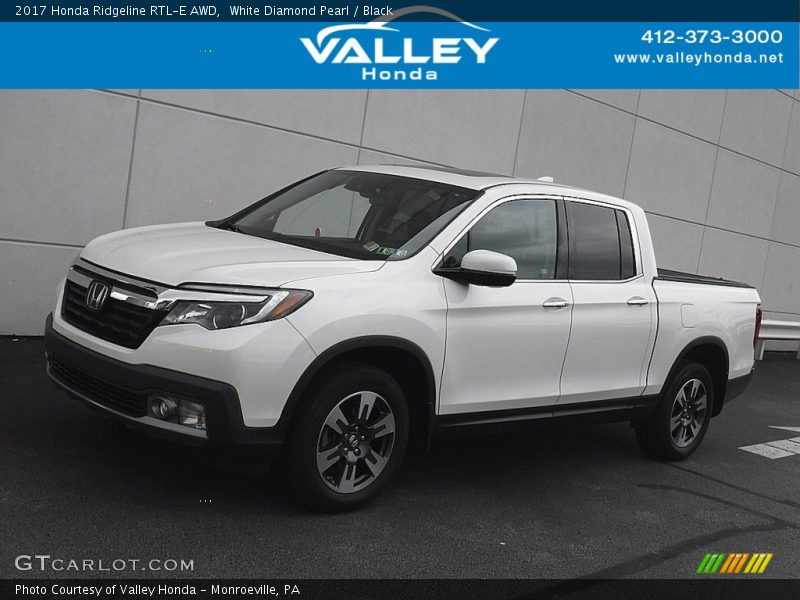 White Diamond Pearl / Black 2017 Honda Ridgeline RTL-E AWD