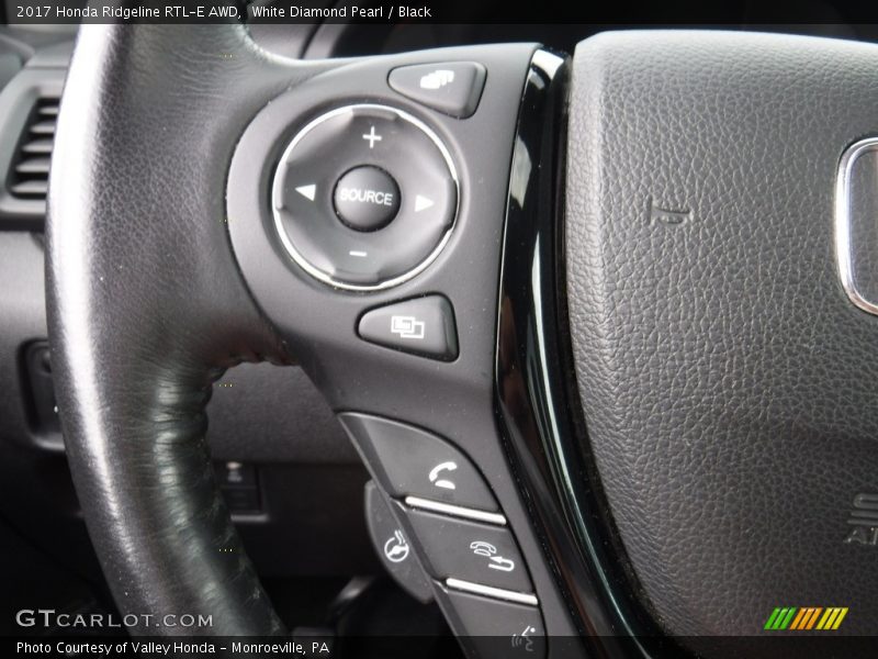 White Diamond Pearl / Black 2017 Honda Ridgeline RTL-E AWD