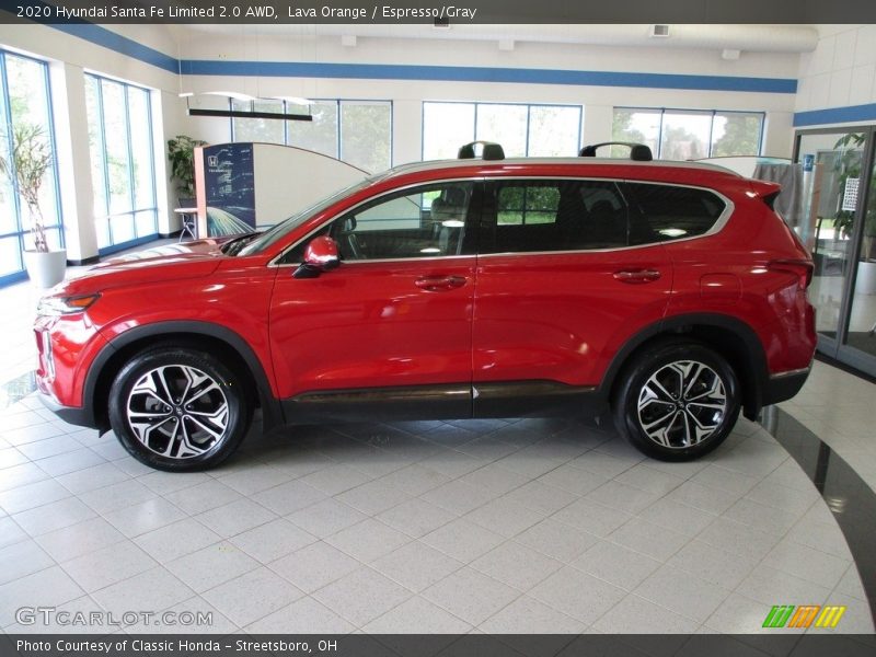 Lava Orange / Espresso/Gray 2020 Hyundai Santa Fe Limited 2.0 AWD