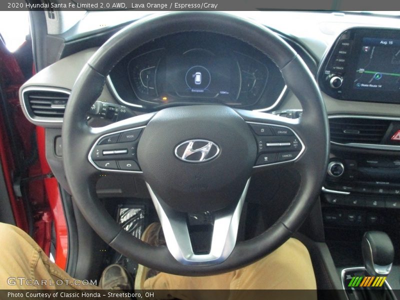 Lava Orange / Espresso/Gray 2020 Hyundai Santa Fe Limited 2.0 AWD