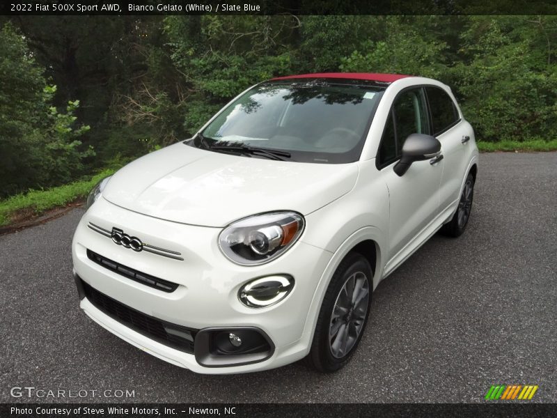 Bianco Gelato (White) / Slate Blue 2022 Fiat 500X Sport AWD