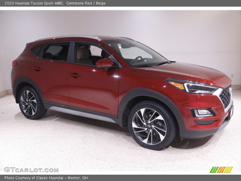 Gemstone Red / Beige 2020 Hyundai Tucson Sport AWD
