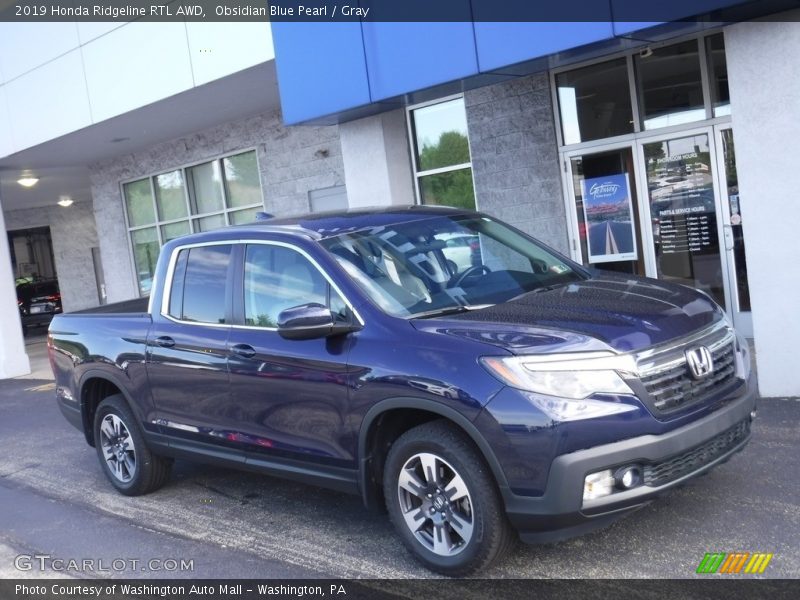 Obsidian Blue Pearl / Gray 2019 Honda Ridgeline RTL AWD