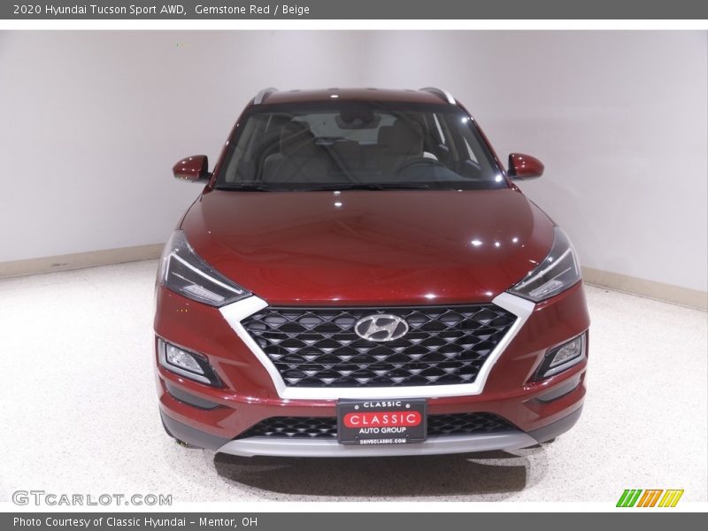 Gemstone Red / Beige 2020 Hyundai Tucson Sport AWD