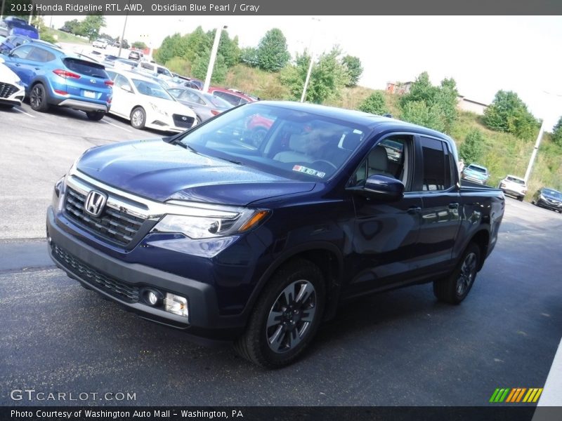 Obsidian Blue Pearl / Gray 2019 Honda Ridgeline RTL AWD
