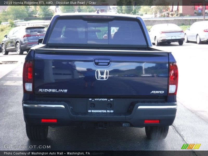 Obsidian Blue Pearl / Gray 2019 Honda Ridgeline RTL AWD