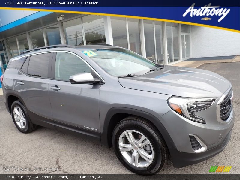 Satin Steel Metallic / Jet Black 2021 GMC Terrain SLE