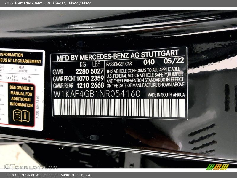 Black / Black 2022 Mercedes-Benz C 300 Sedan