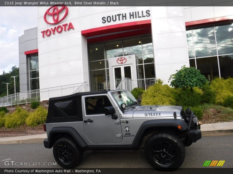 Billet Silver Metallic / Black 2016 Jeep Wrangler Willys Wheeler 4x4